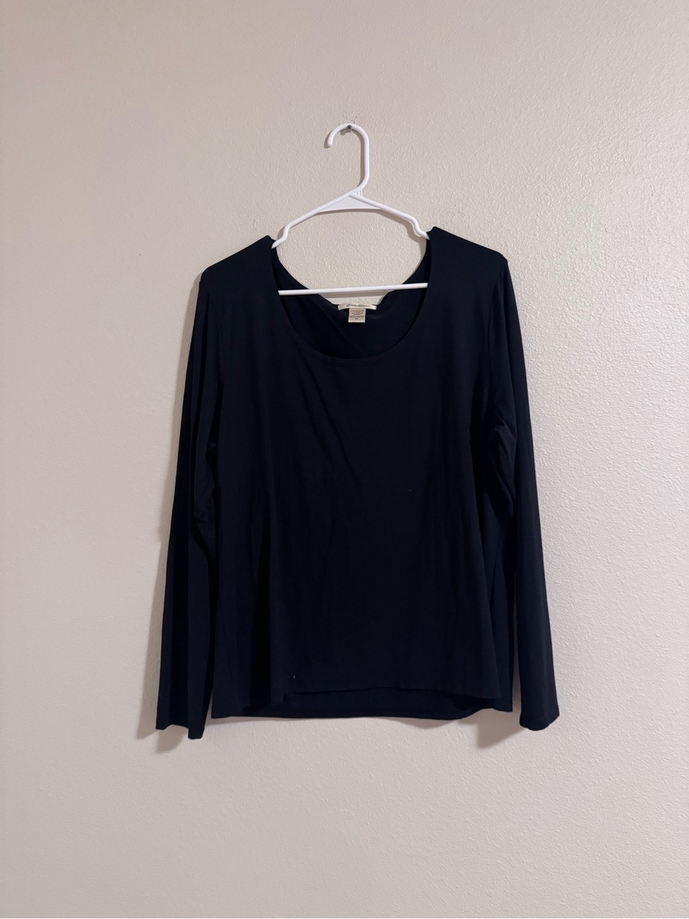 Eddie Bauer Black Long Sleeve Scoop Neck Top